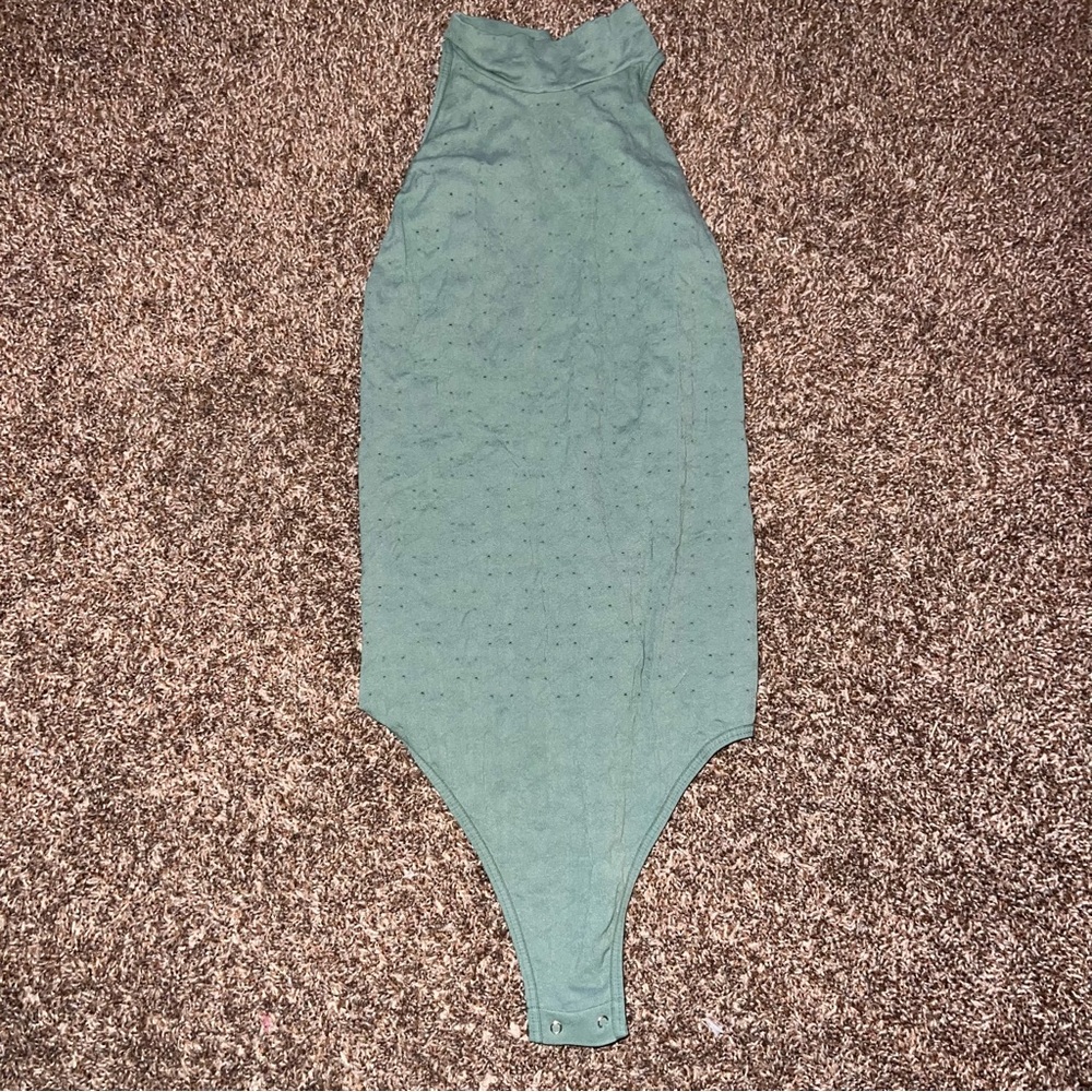 Free People Turtleneck Green Bodysuit